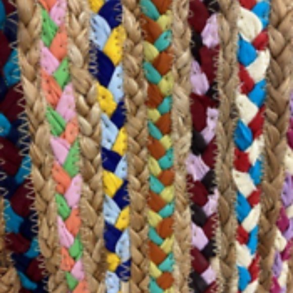 Antik Kraft Rubi Women's Multicolor Woven Jute Straw/Fabric Hobo Basket Tote Bag - Picture 5 of 6